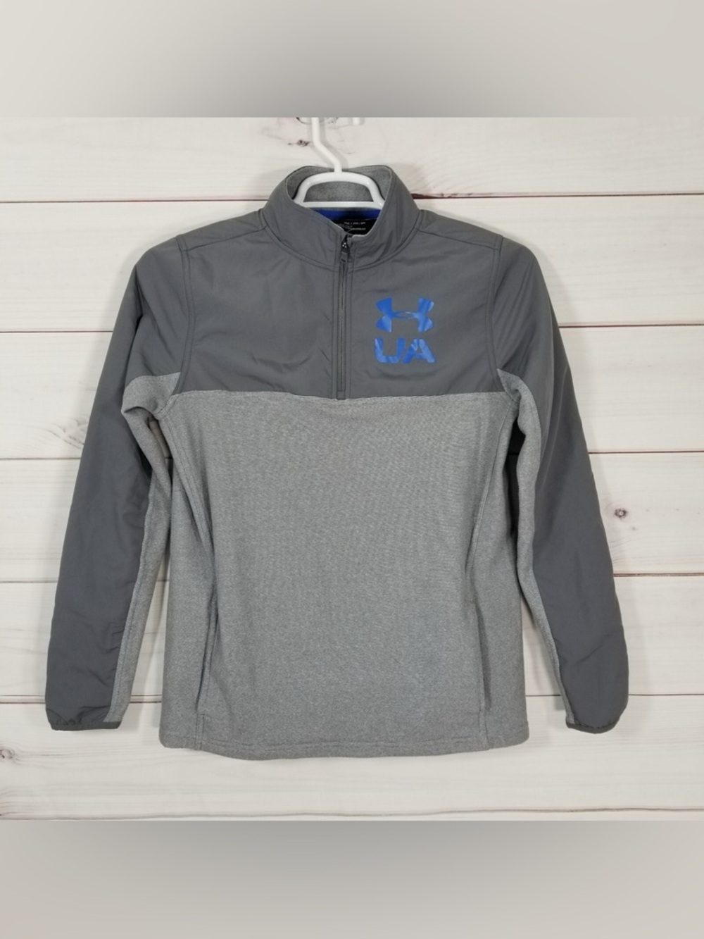 Under Armour Youth Gray Half-Zip Pullover Jacket XL - Picture 2 of 4